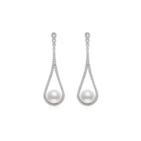 Elegant 18K Solid Gold Freshwater Pearl Earrings KE00009