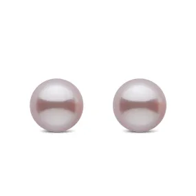 Elegant Freshwater Purple Semi Round Pearl Stud Earrings WE00207