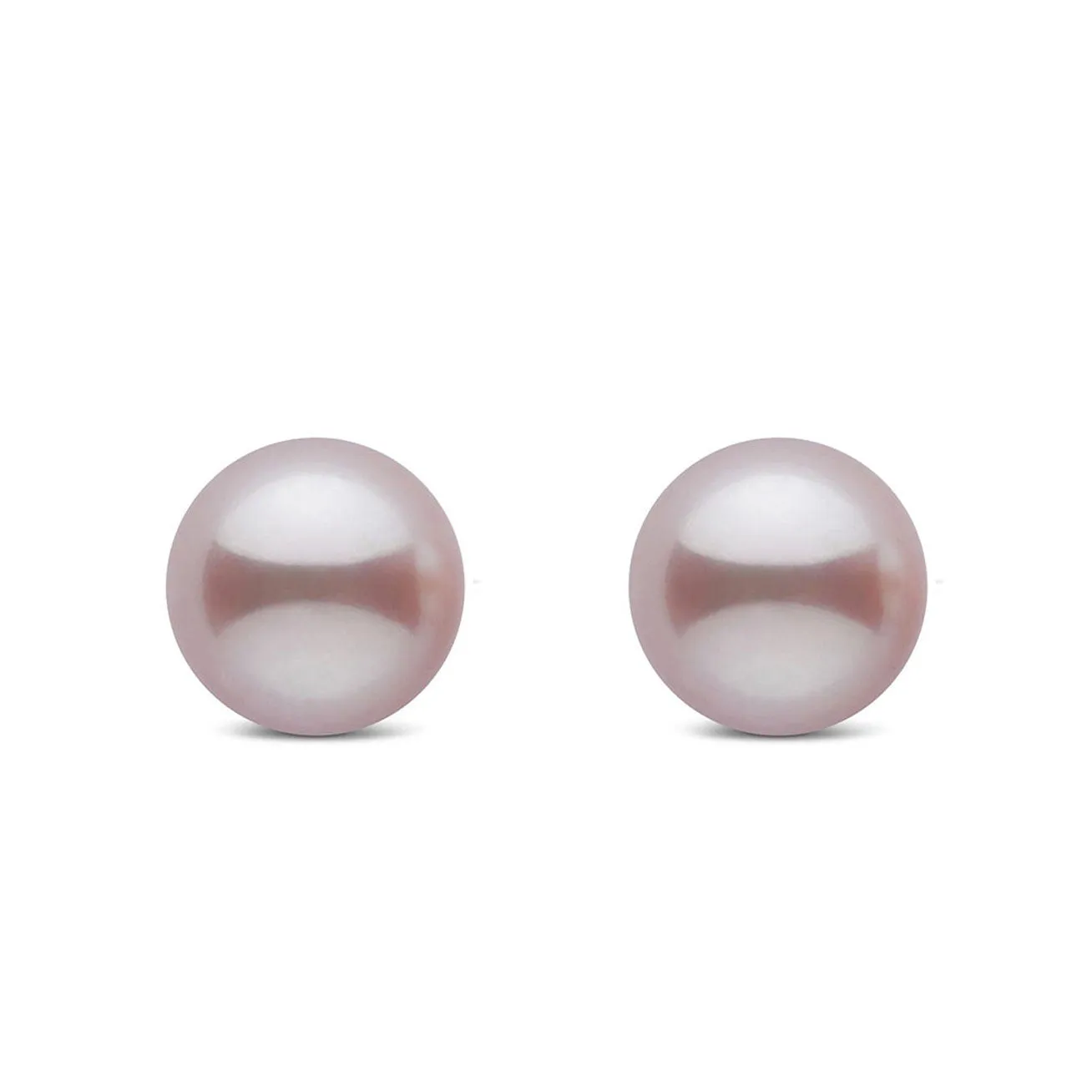 Elegant Freshwater Purple Semi Round Pearl Stud Earrings WE00207