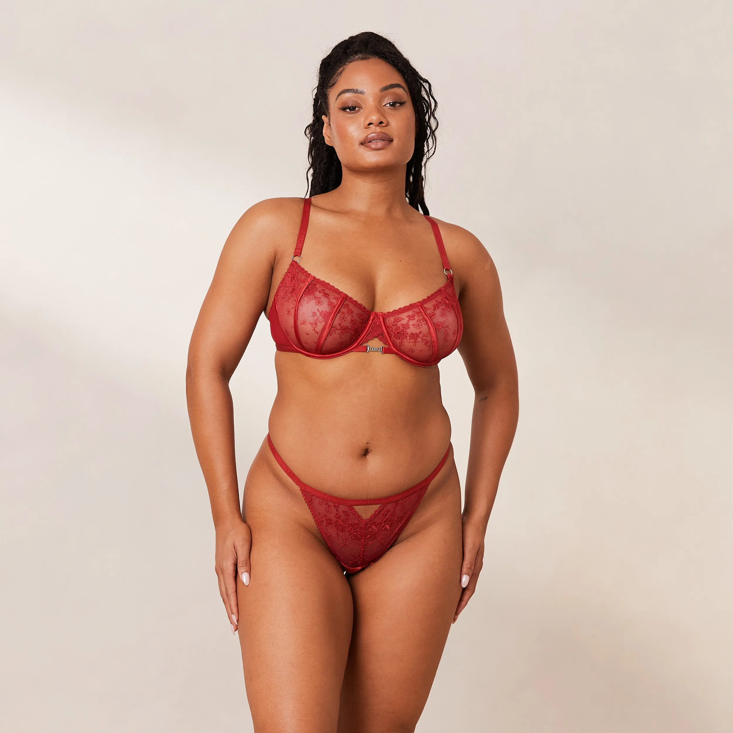 Flirt Balcony Bra  - Maroon