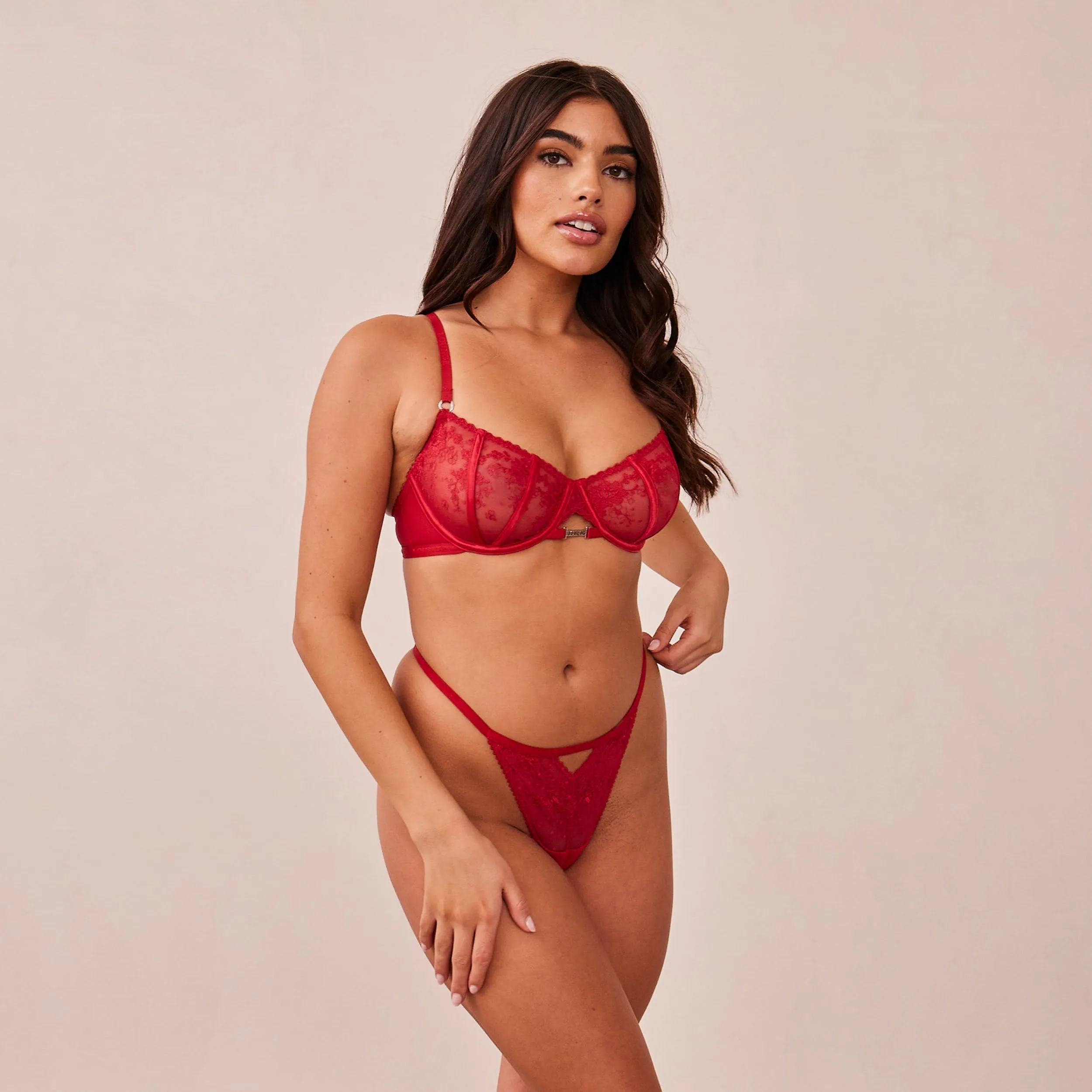 Flirt Balcony Bra  - Maroon