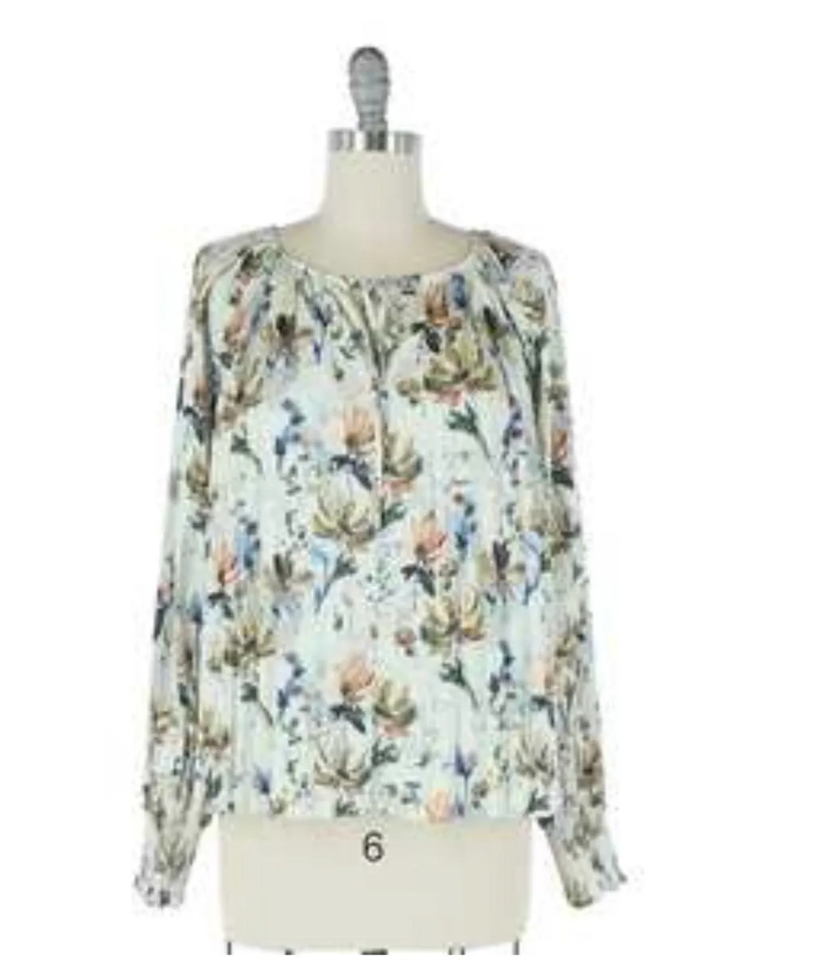 Floral Printed Long Sleeve Blouse in cream by Skies are Blue