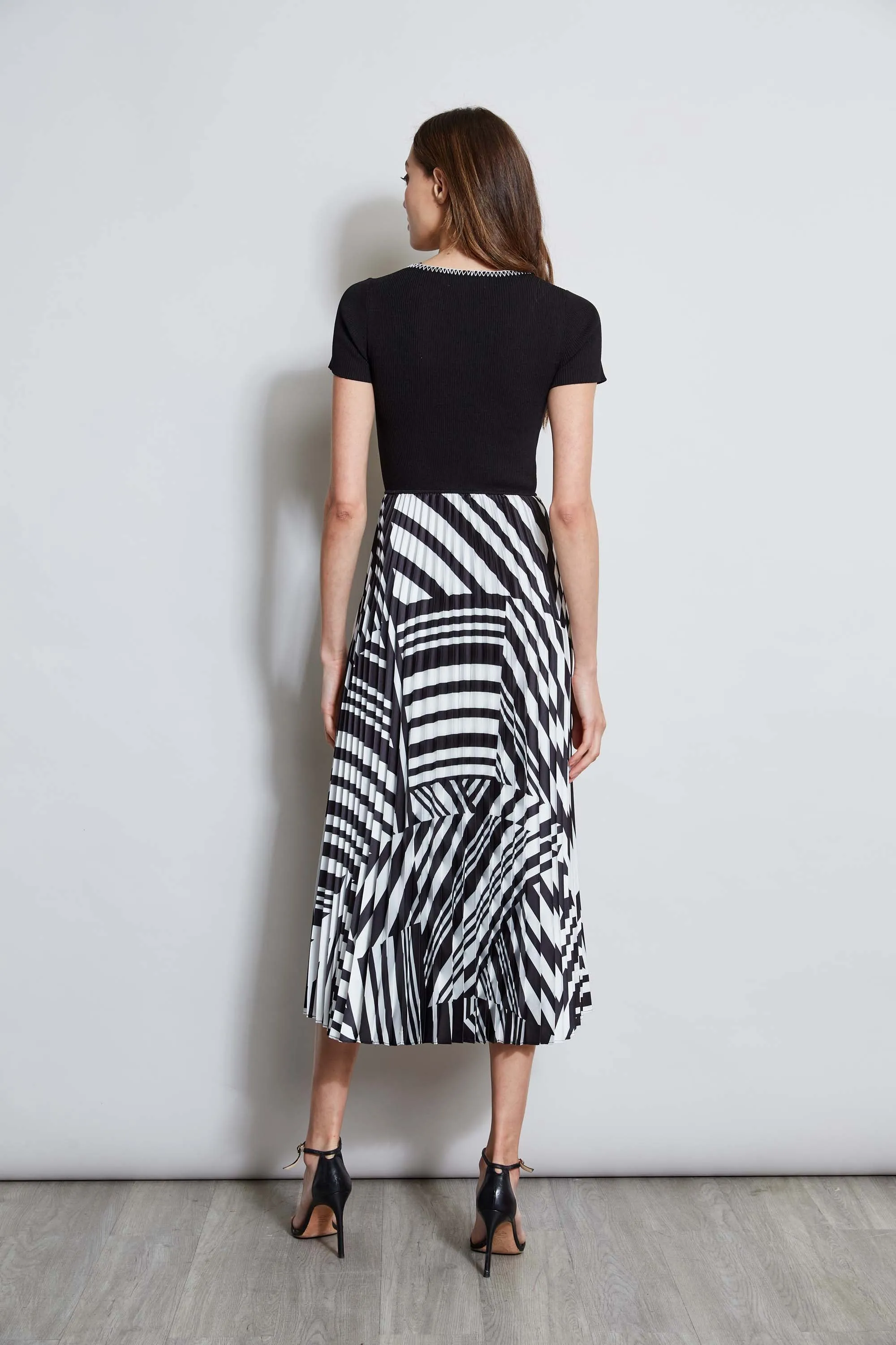 Geometric Pleated Dress