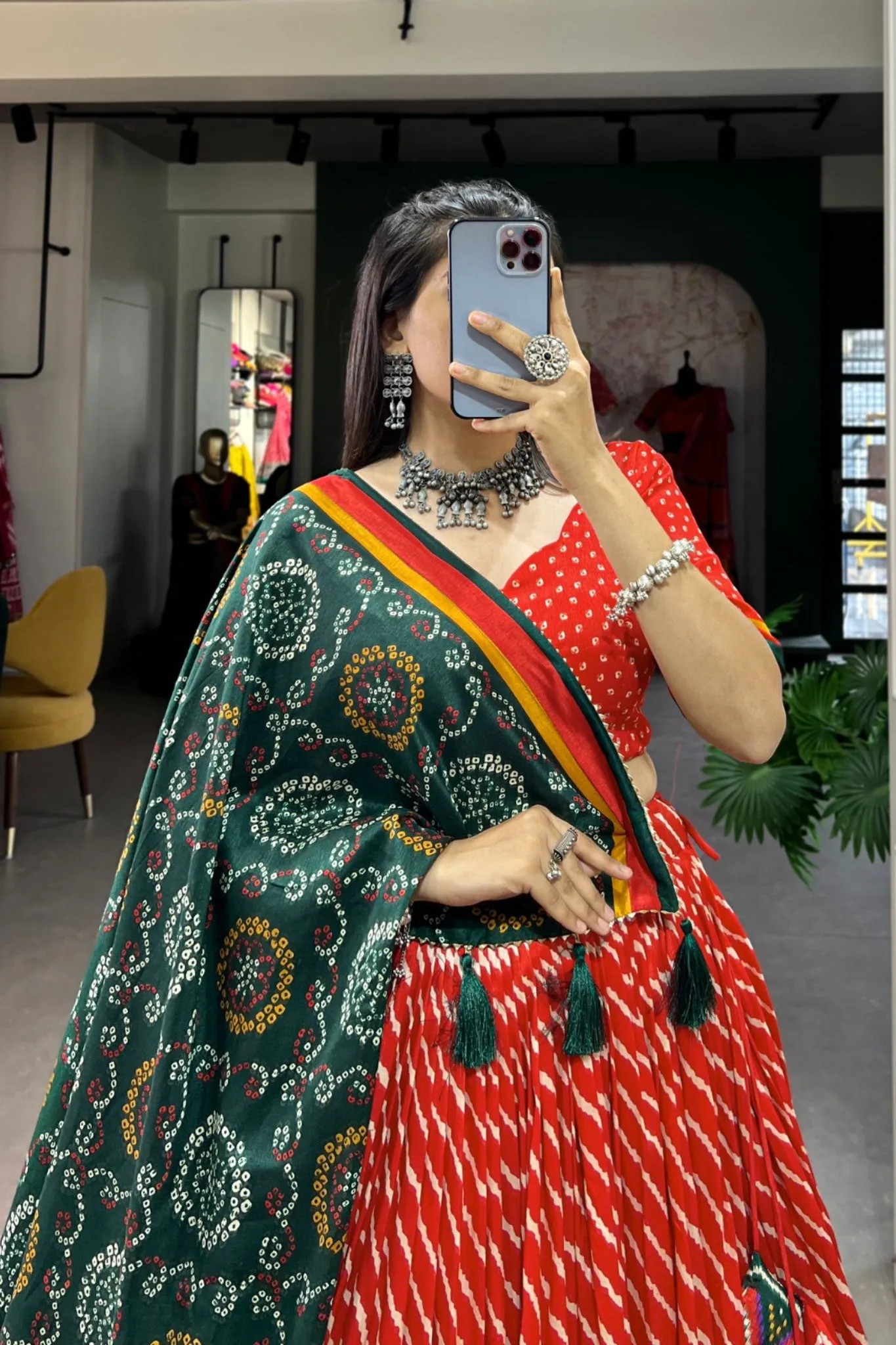 Gorgeous Patola Leheriyu Print Lehenga Choli