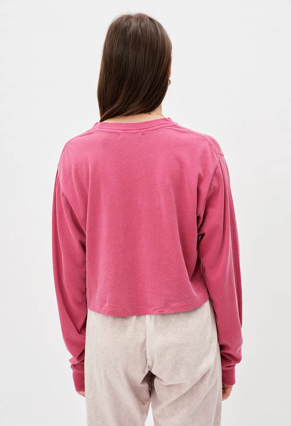 Jersey LS Cropped Tee / Currant