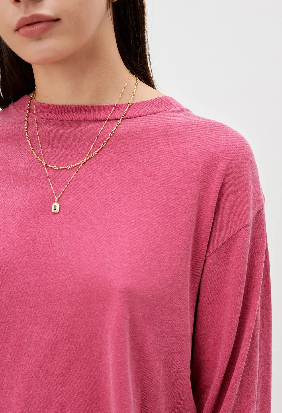 Jersey LS Cropped Tee / Currant