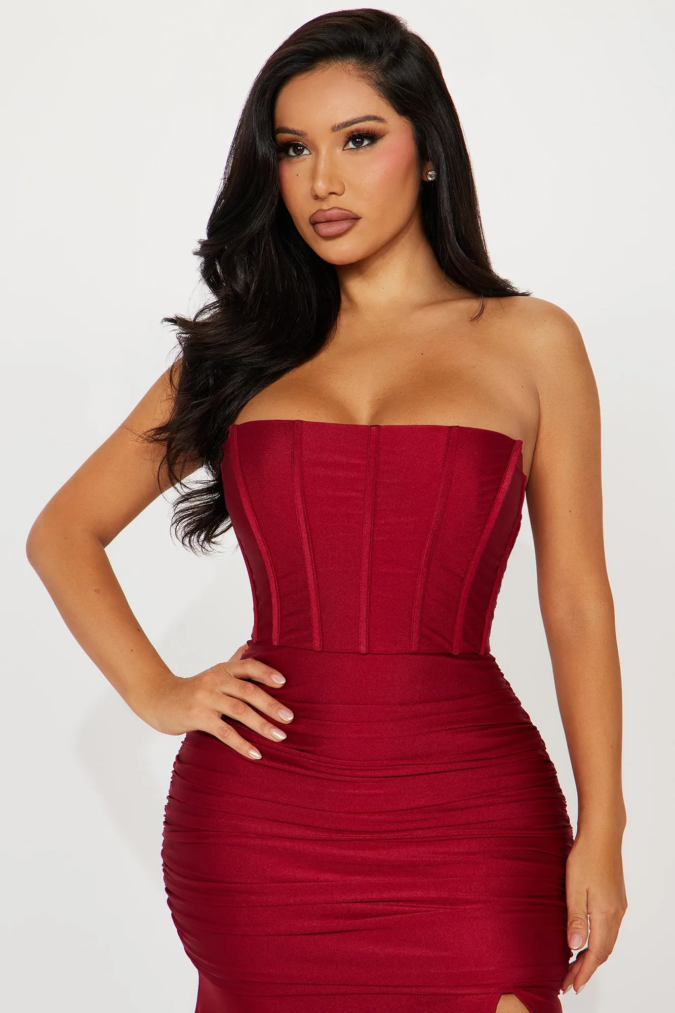 Jesabelle Corset Gown - Wine