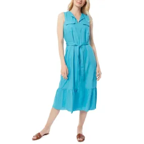 Jones New York Womens Midi Belted Shirtdress