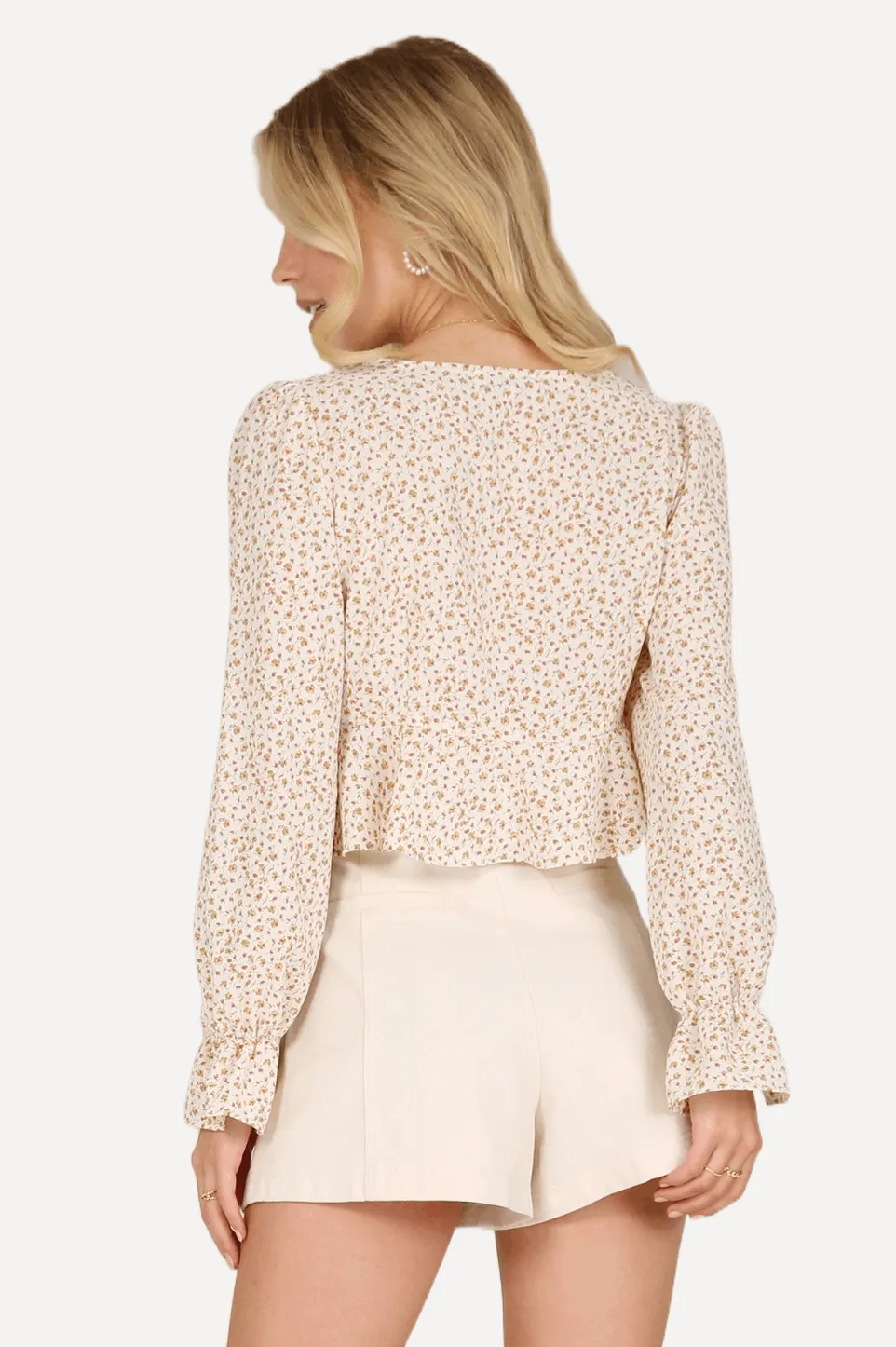 Junior's Floral Frill Blouse