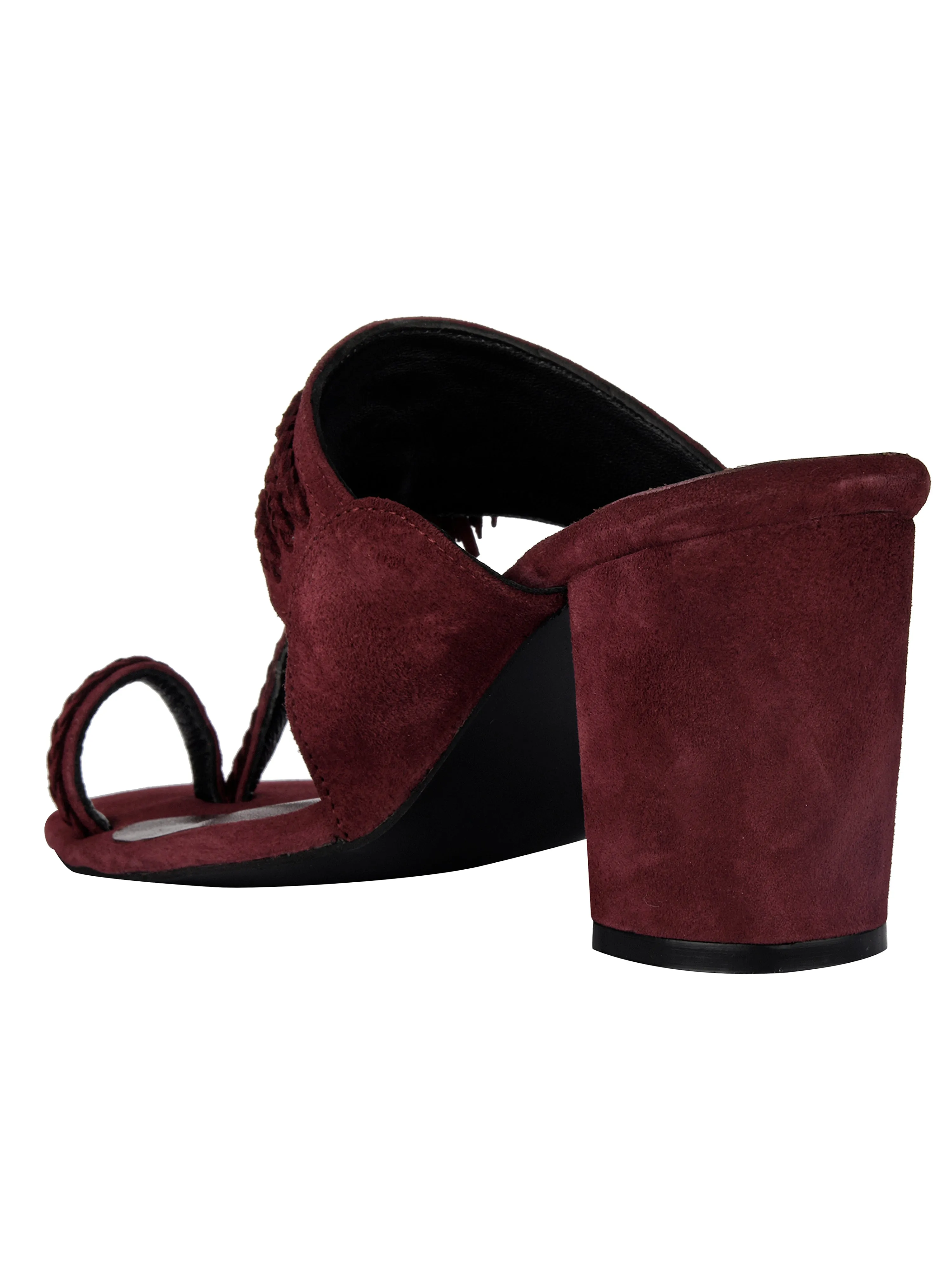 Maroon Kolhapuri Block Heel For Women