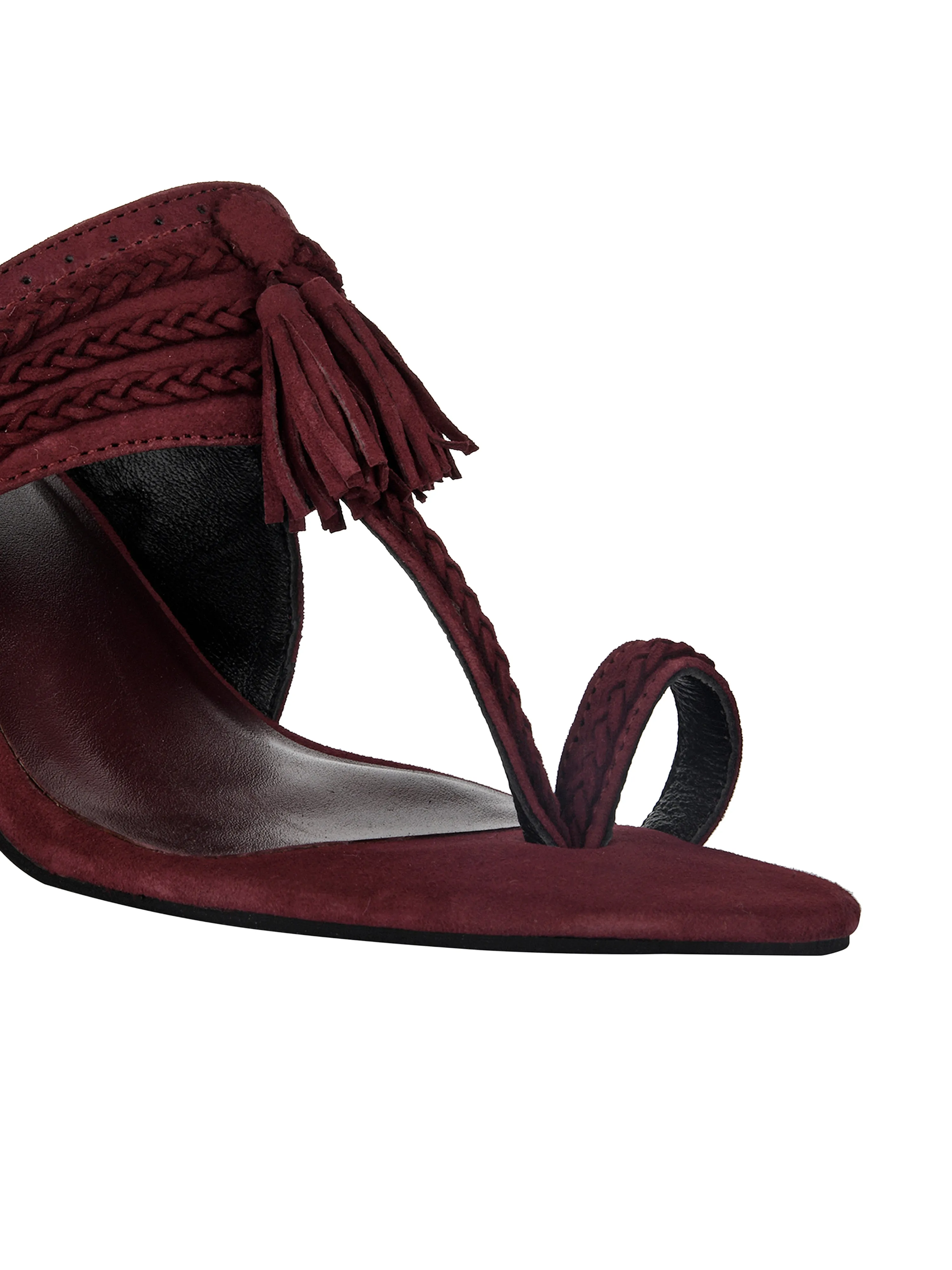 Maroon Kolhapuri Block Heel For Women