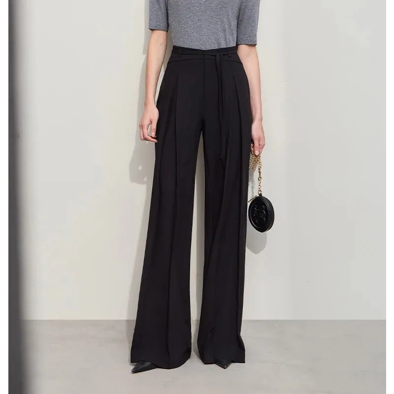 Minimalist Wide-Leg Pleated Pants