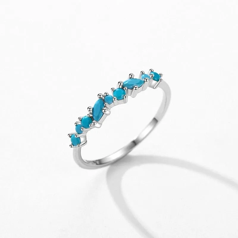 Modern Elegant Turquoise Ring - 925 Sterling Silver