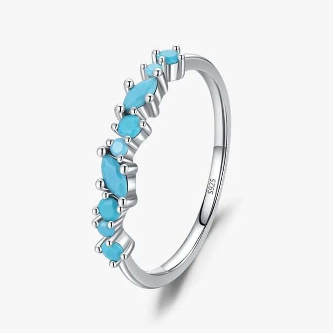 Modern Elegant Turquoise Ring - 925 Sterling Silver