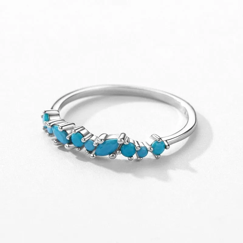 Modern Elegant Turquoise Ring - 925 Sterling Silver