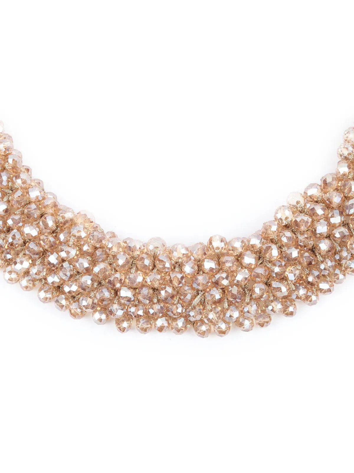 Odette Beige Beads Knitted Neck Piece for Women