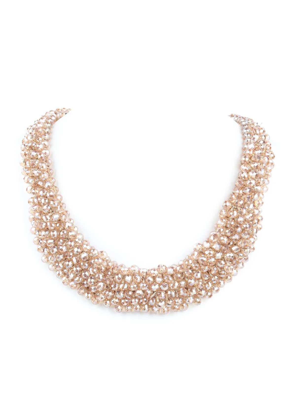 Odette Beige Beads Knitted Neck Piece for Women