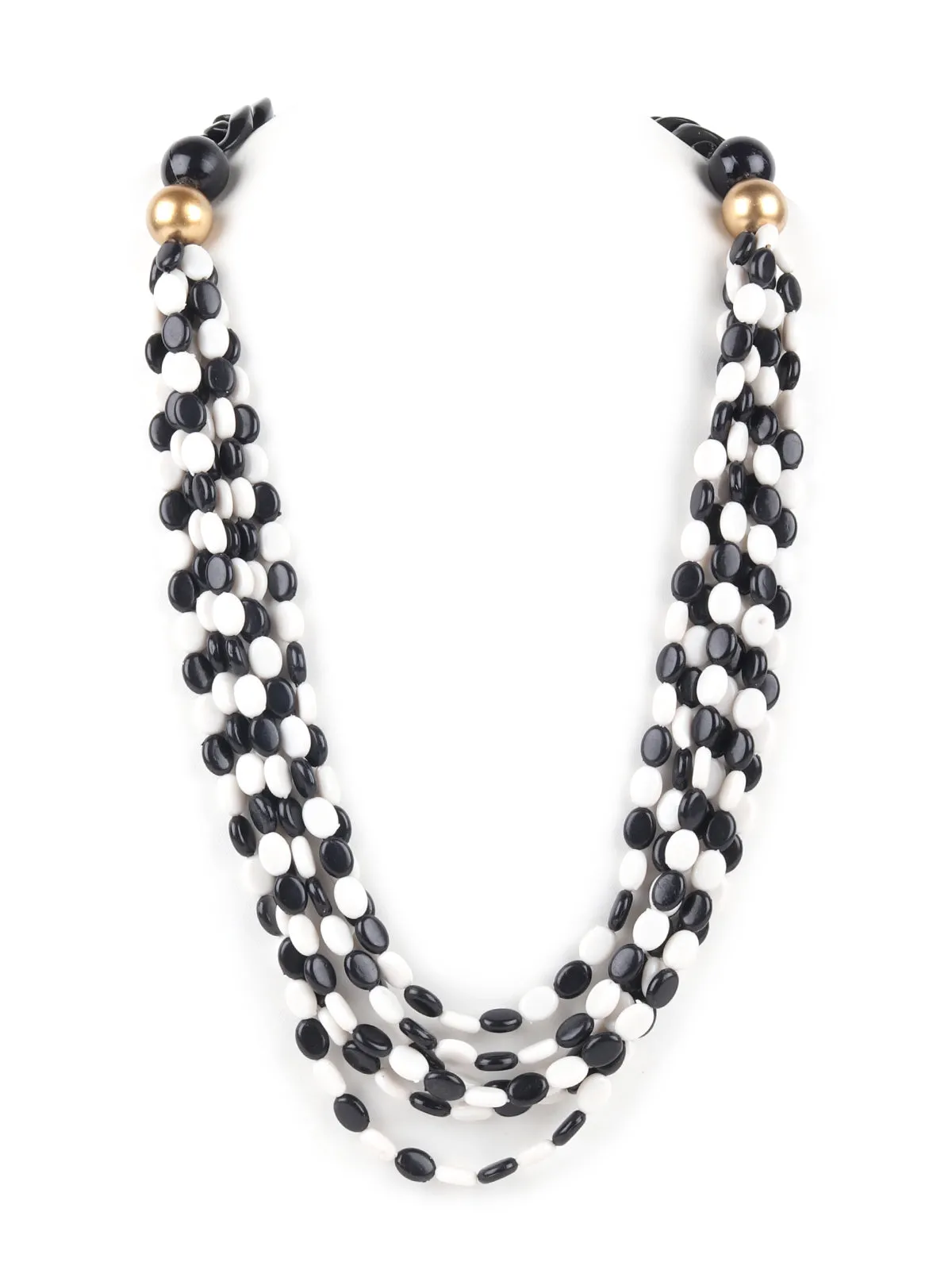 Odette  Black and White Beaded Neck Piece for Women