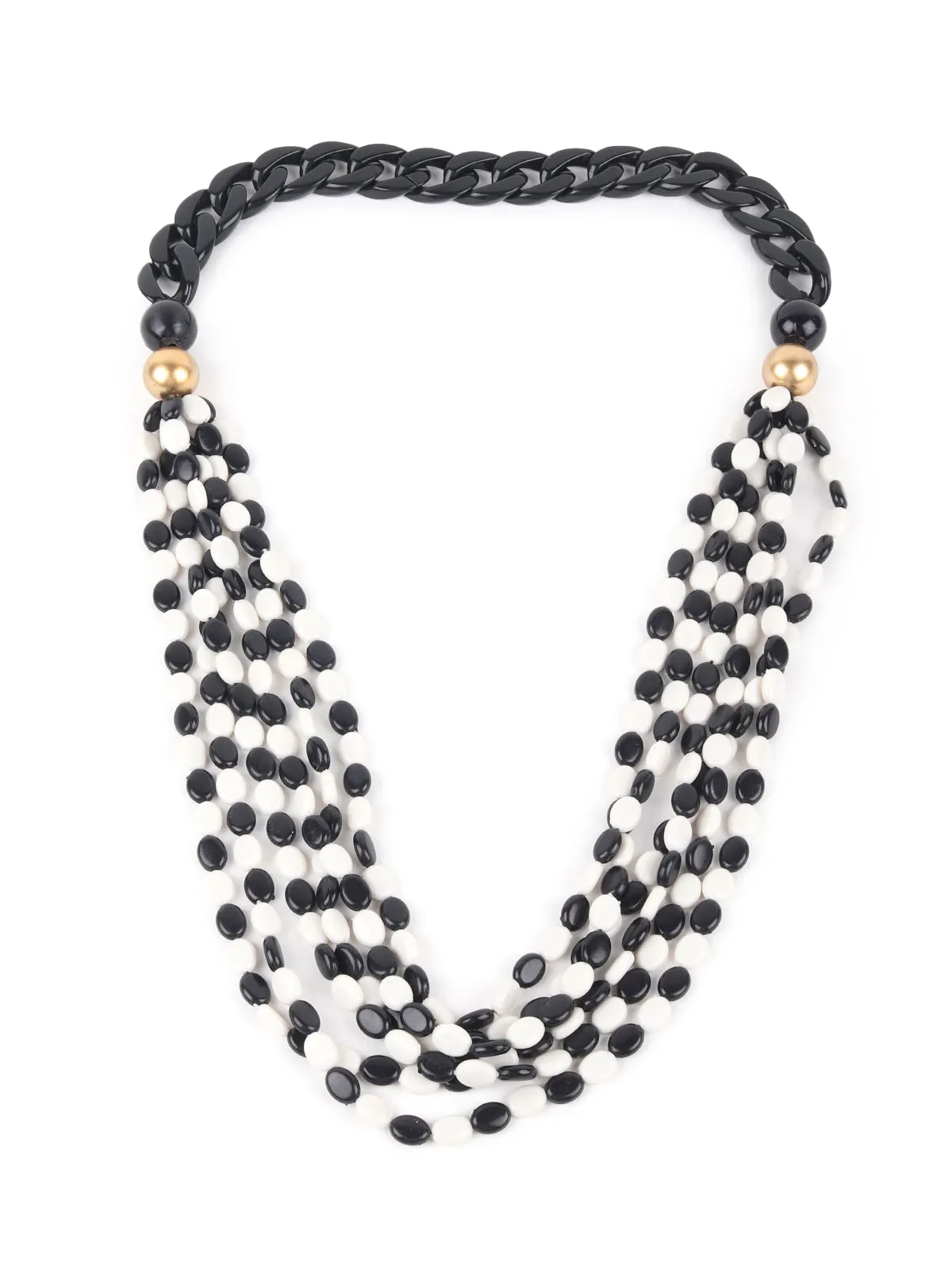 Odette  Black and White Beaded Neck Piece for Women