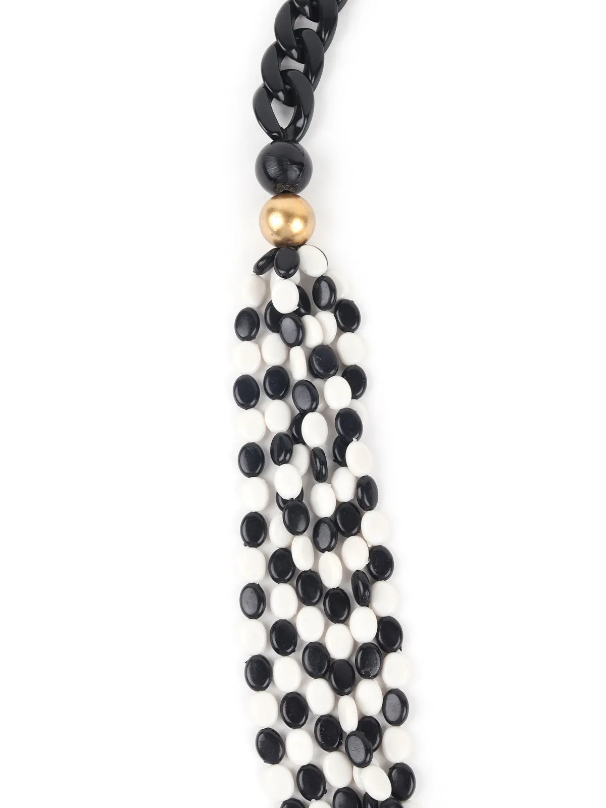 Odette  Black and White Beaded Neck Piece for Women