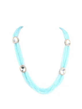 Odette Blue And White Alloy Jewellery Set For Women