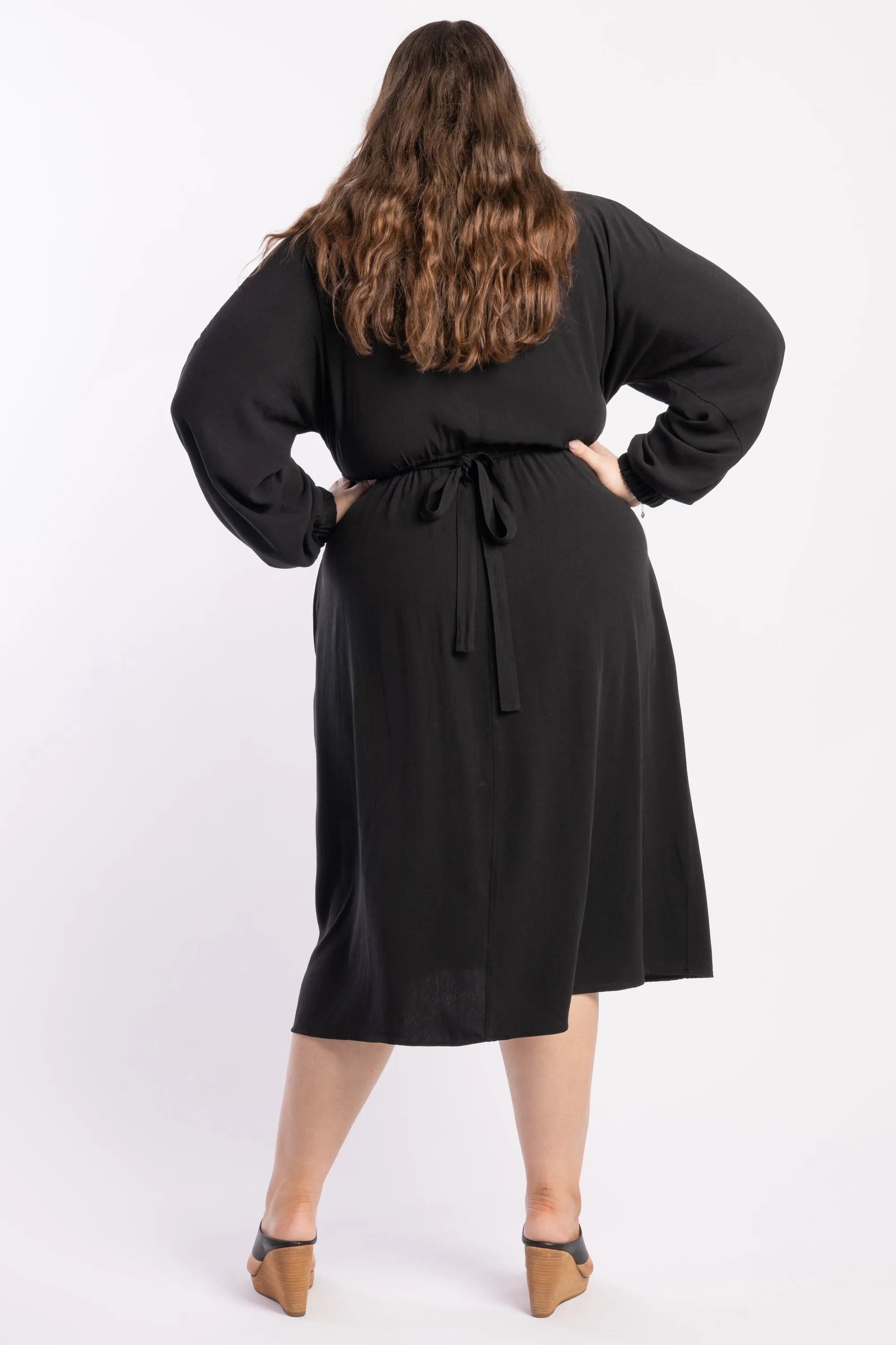 Piece of My Heart Wrap Dress - Black