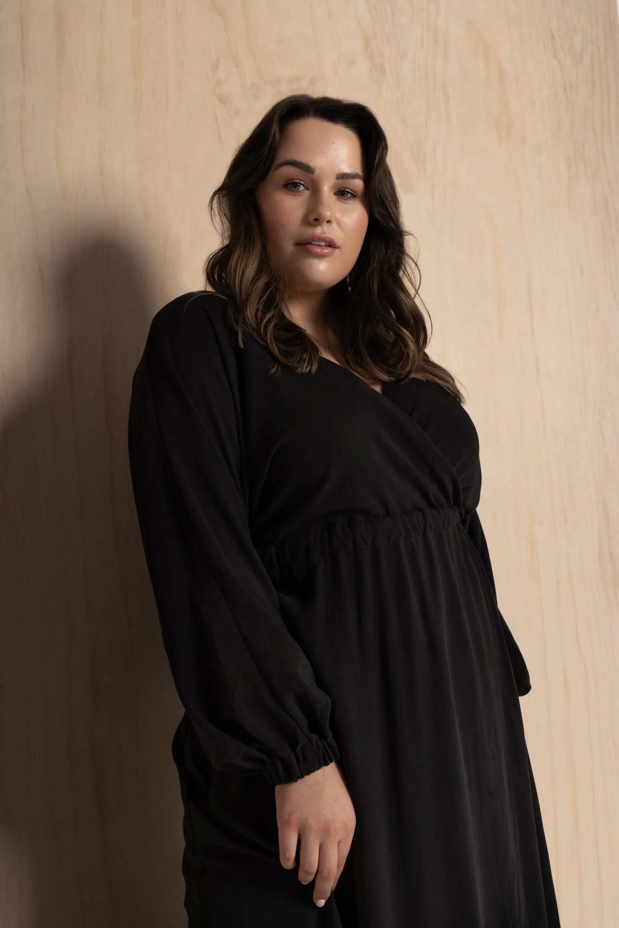 Piece of My Heart Wrap Dress - Black