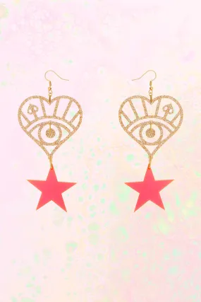 Pink Körpermitose Star Earrings