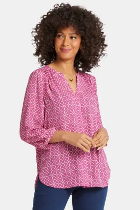 Pintuck Blouse Grafische Print | Micah