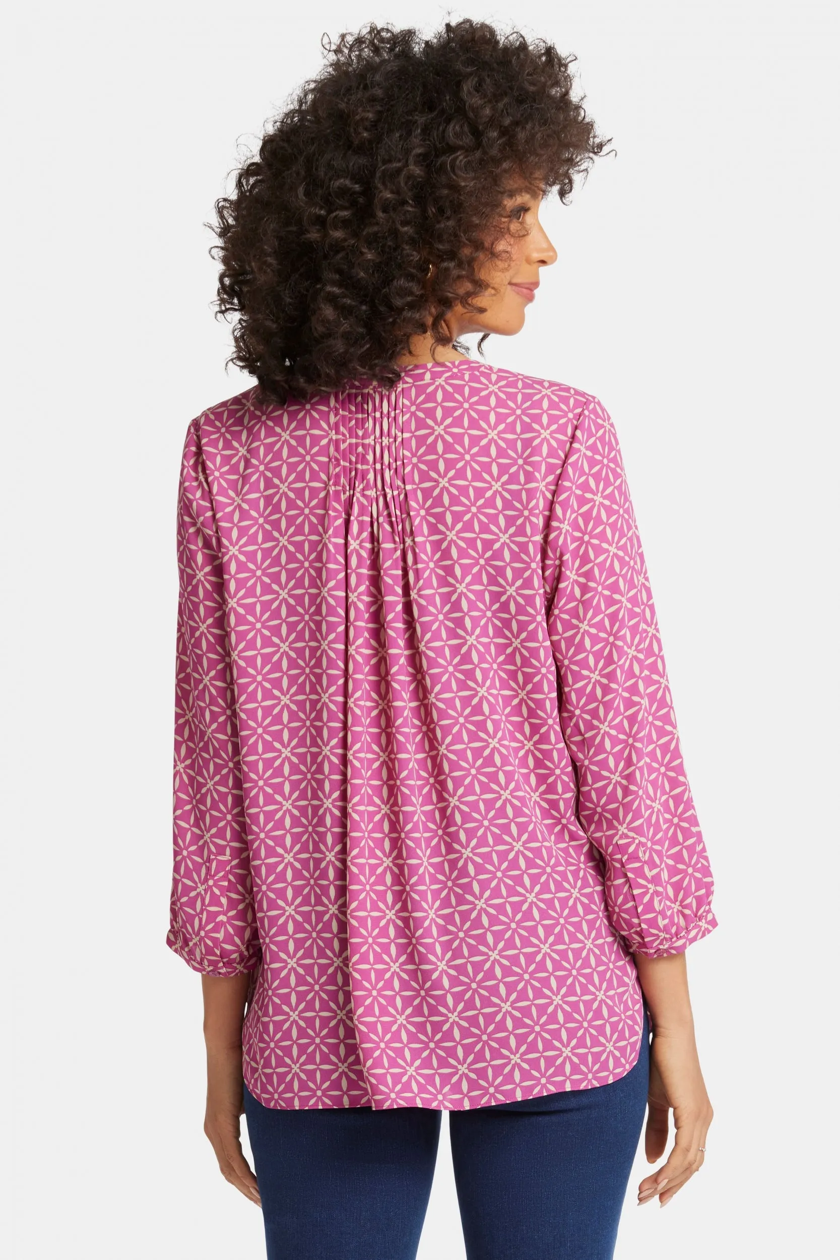 Pintuck Blouse Grafische Print | Micah