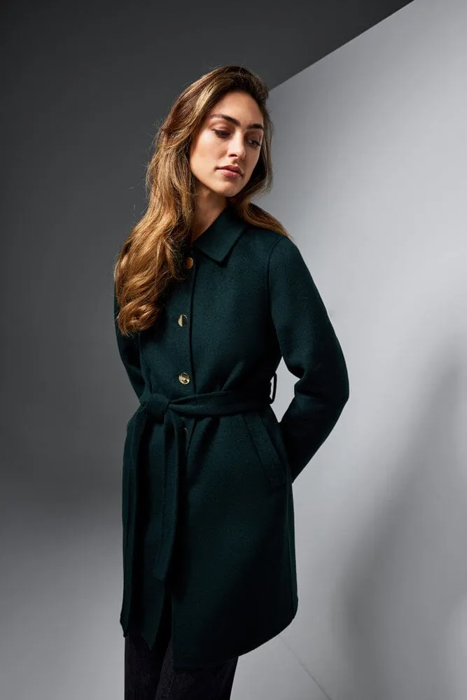 Remi Coat - Bottle Green Double Faced Wool