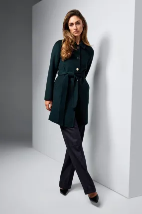 Remi Coat - Bottle Green Double Faced Wool