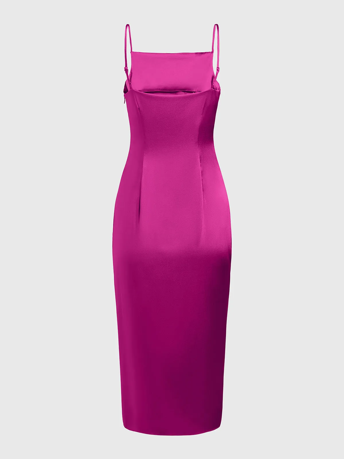 Sicily Mulberry Silk Cami Midi Graduation Dress