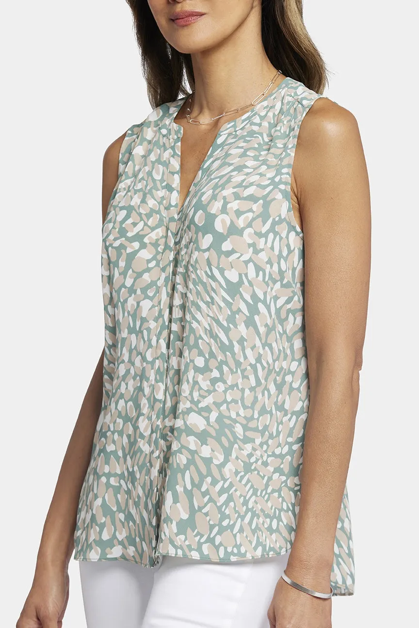 Sleeveless Pintuck Blouse Grafische Print | Endless Sea