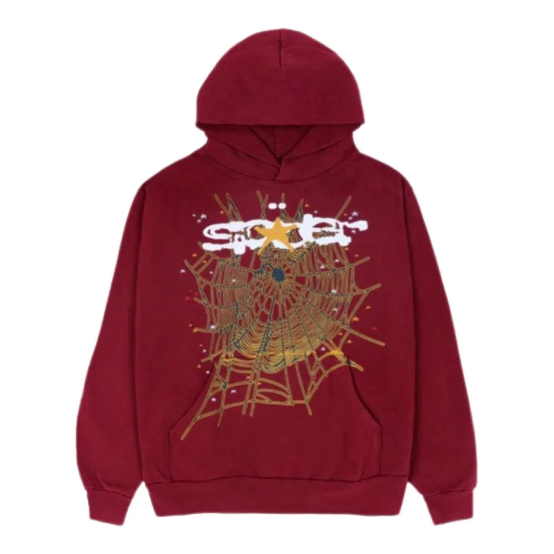 Spider Worldwide Maroon Logo Hoodie