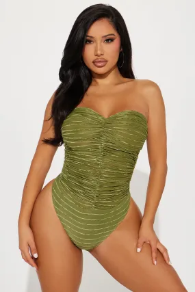 Summer In Mykonos Textured Bodysuit - Green