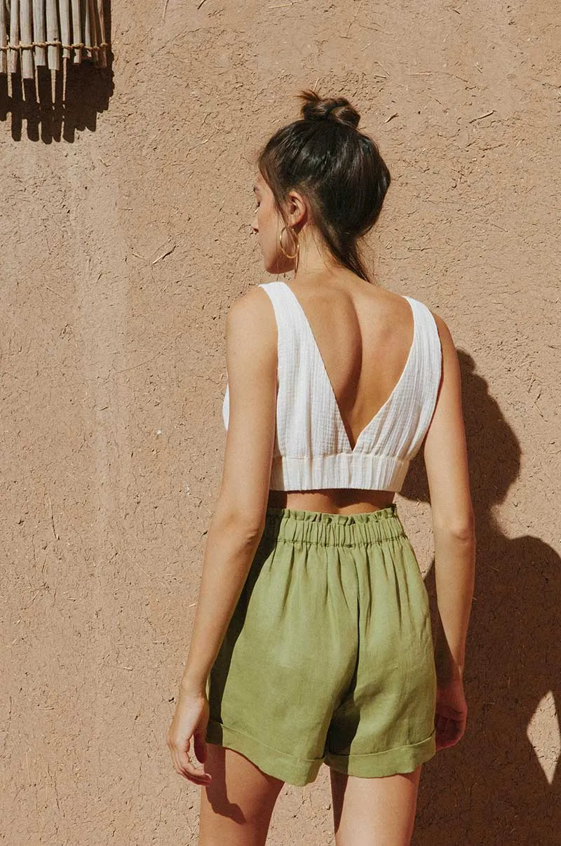 SUMMER Shorts - olive linen