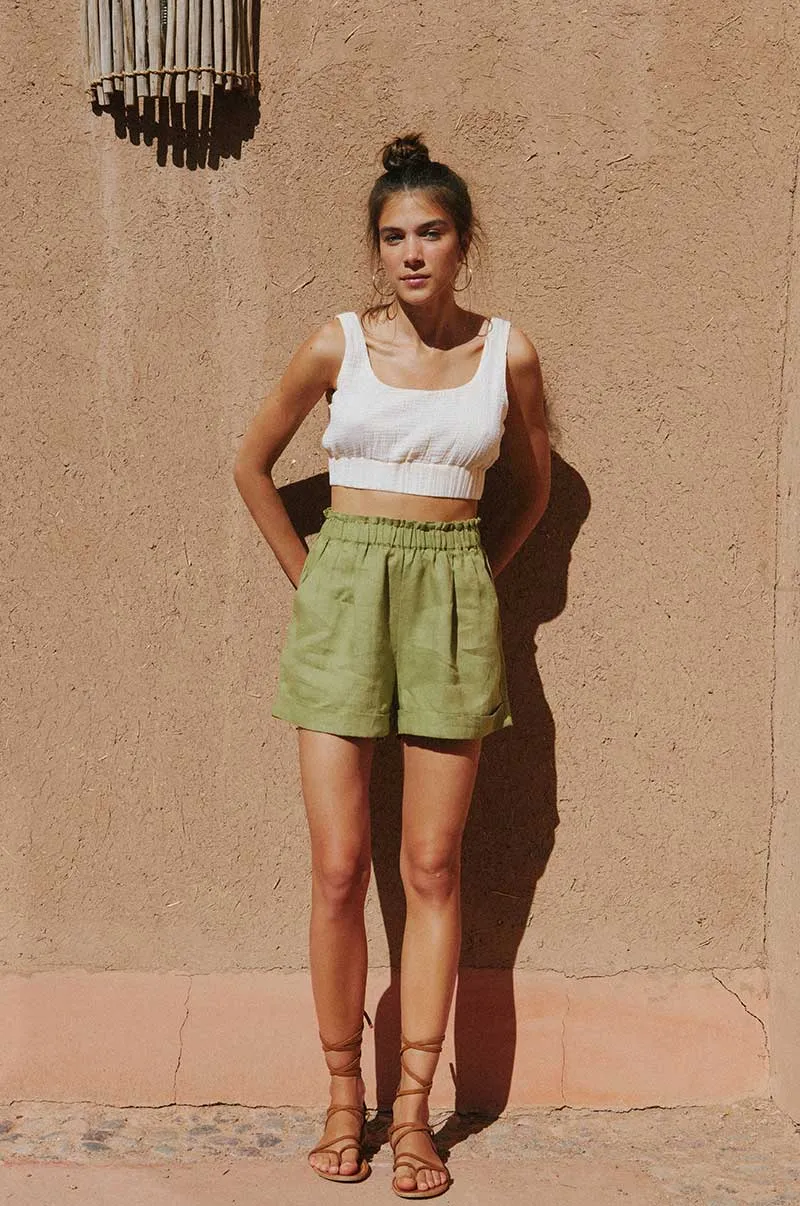 SUMMER Shorts - olive linen