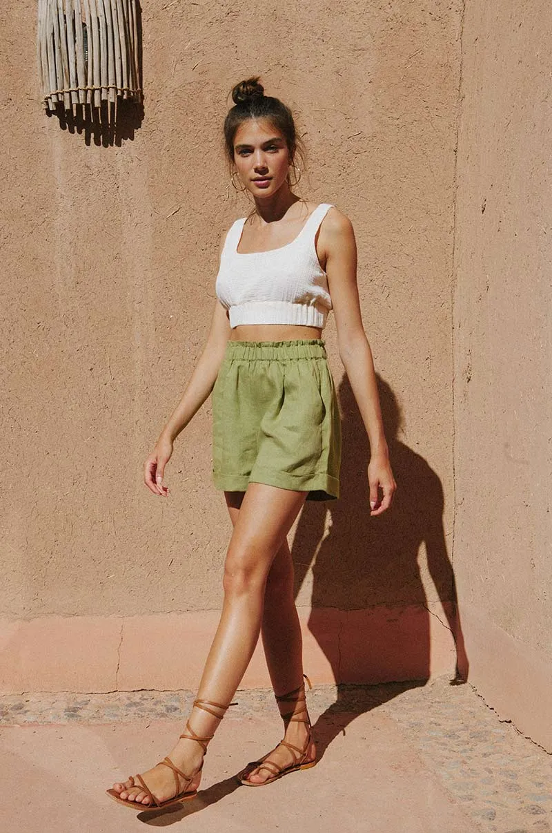 SUMMER Shorts - olive linen