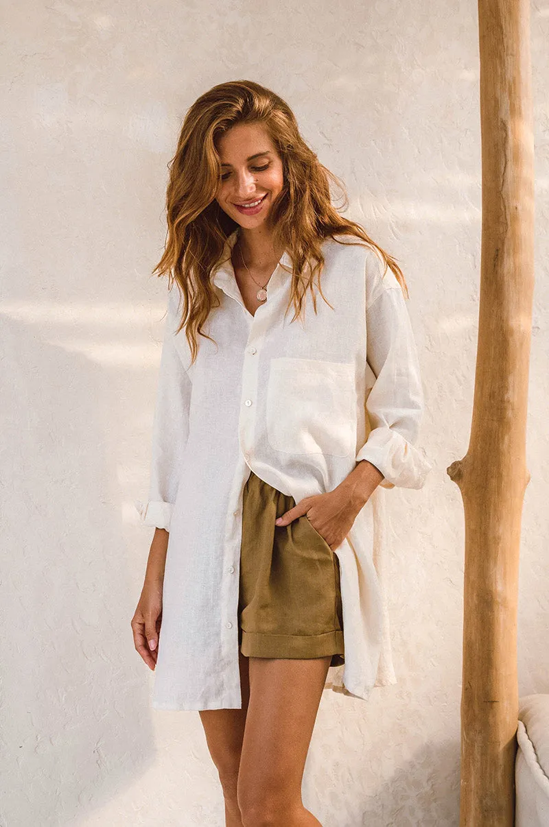 SUMMER Shorts - taupe linen