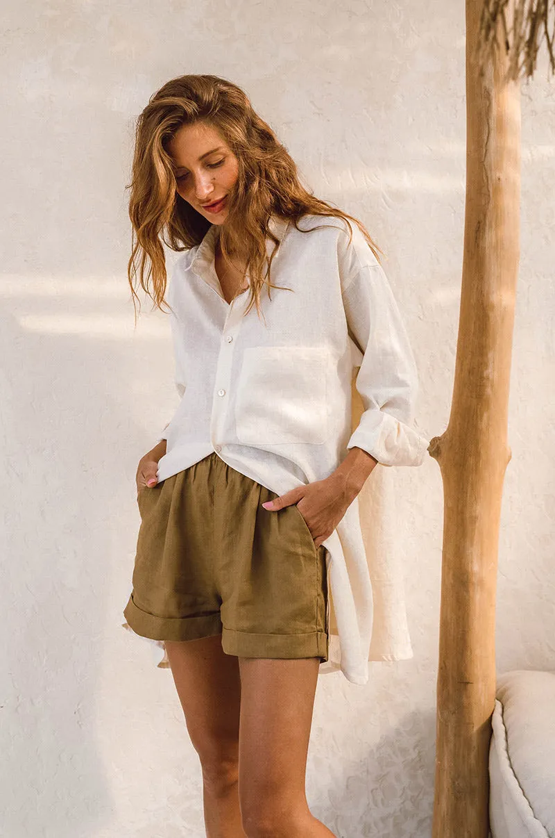 SUMMER Shorts - taupe linen