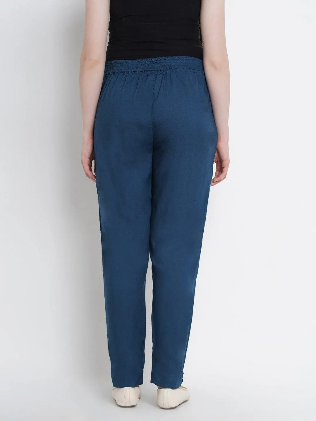 Teal Straight Maternity High waisted Pants