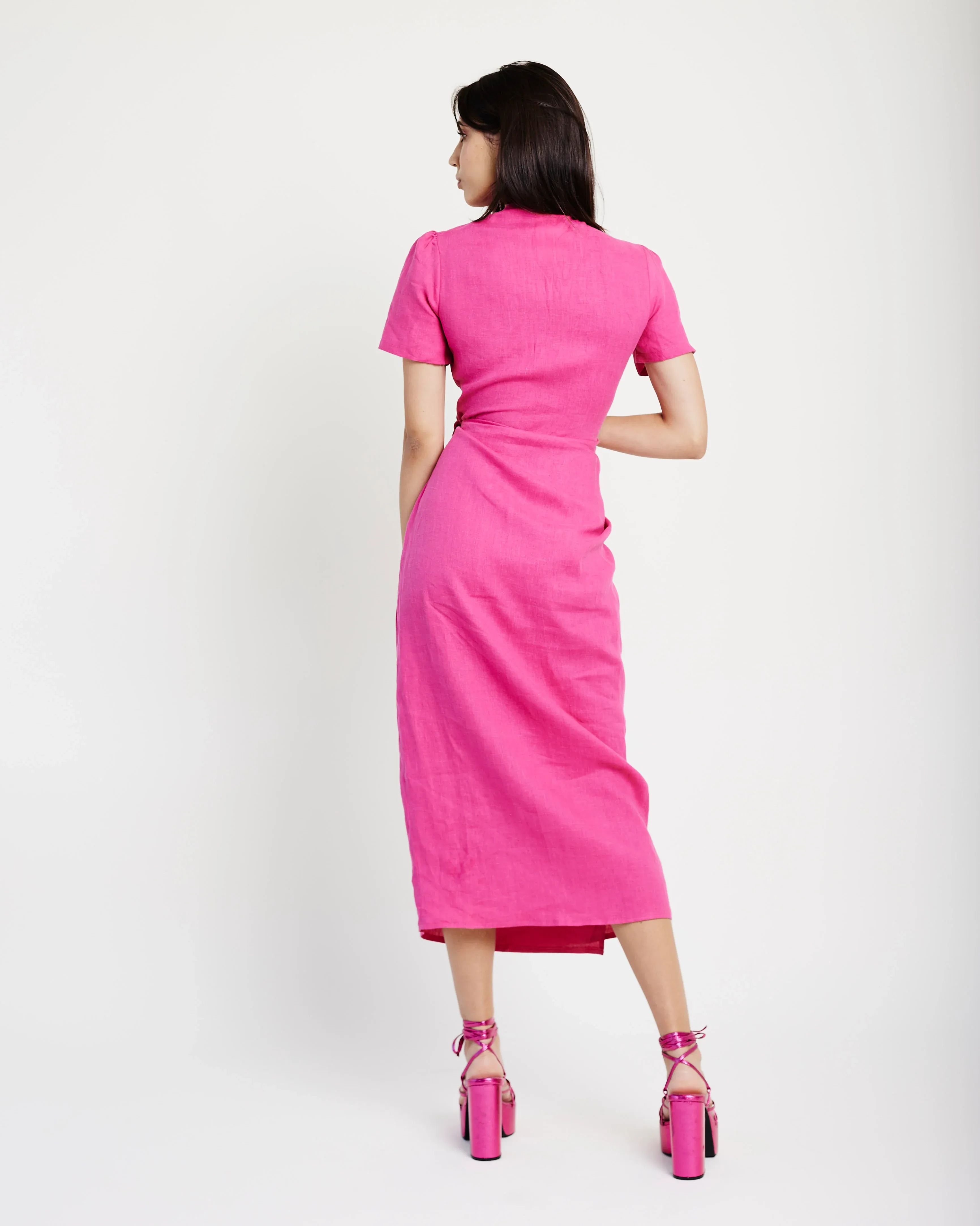 Wrap Dress in Hot Pink